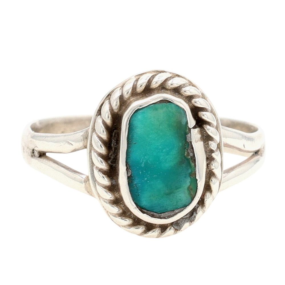 Lot 358: Richardson's Trading Post Vintage Navajo Sterling Turquoise Ring Sz 7.5