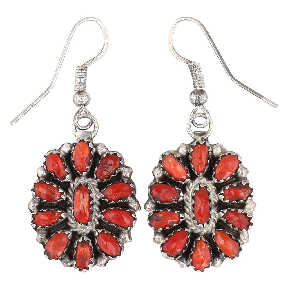 Lot 364: Richardson's Trading Post Elton James Navajo Sterling Multi-Stone Reversible Hook Earrings