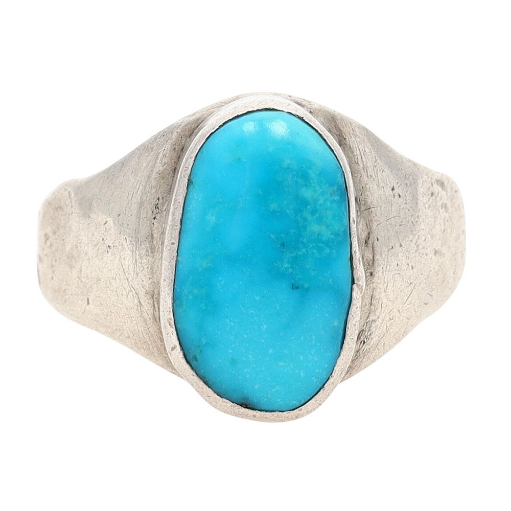 Lot 377: Richardson's Trading Post Vintage Navajo Sterling Turquoise Ring Sz 7.25