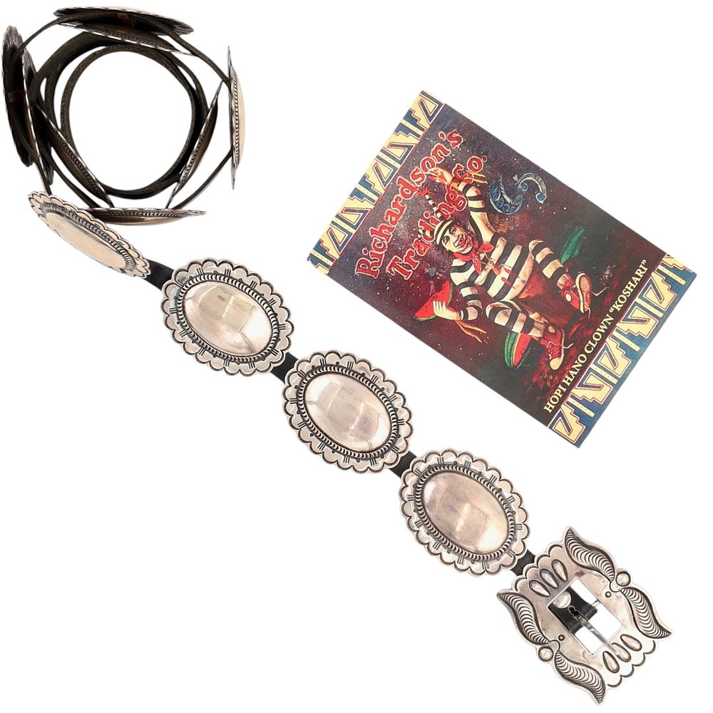Lot 385: Richardson's Trading Post Vintage Navajo Plain Silver Concho Belt