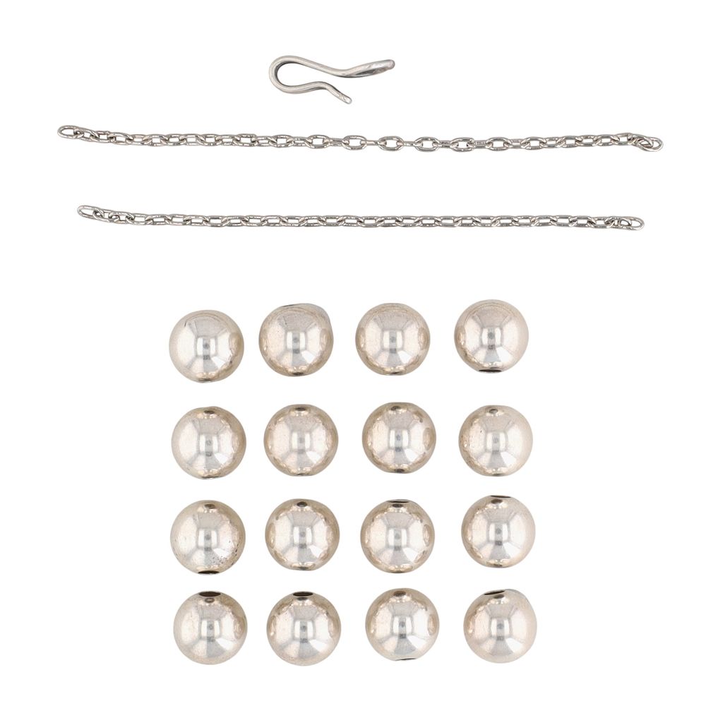 Lot 405: Vintage Zuni Plain Silver Squash Blossom Pieces