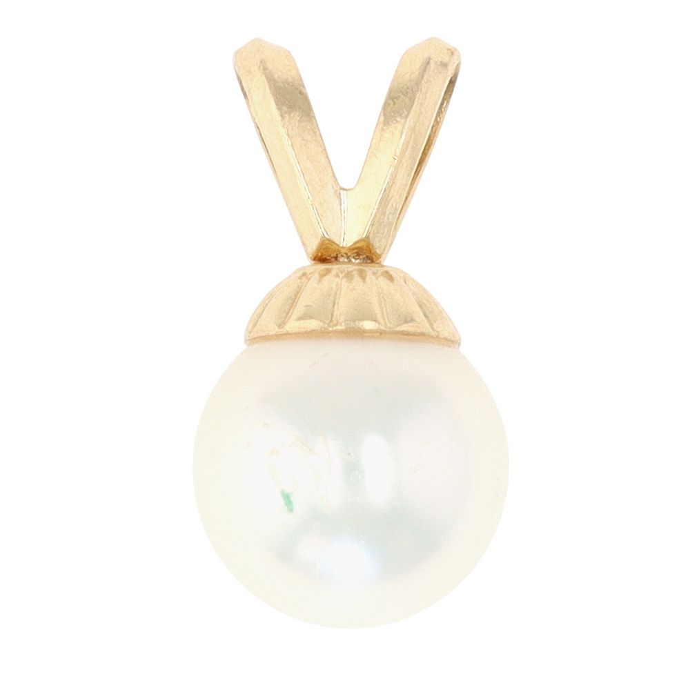 Lot 442: 14K Gold Pearl Pendant