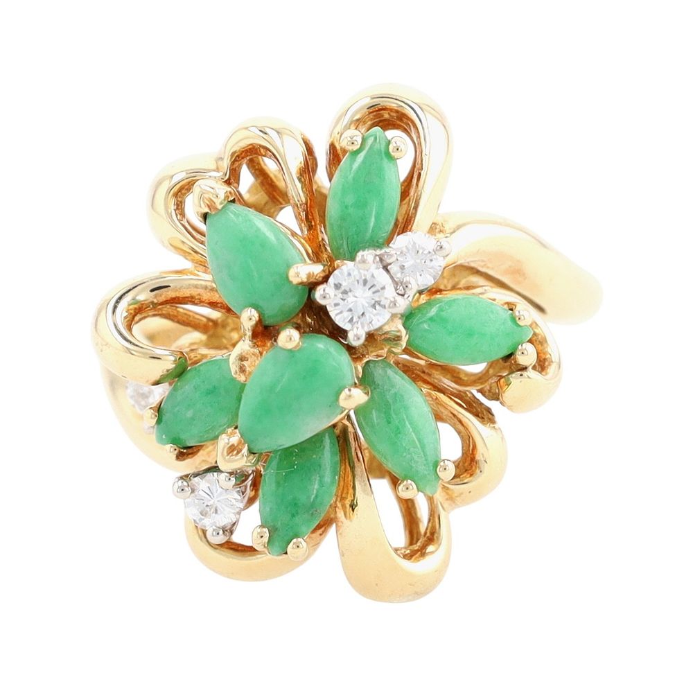 Lot 459: Vintage 18K Gold Multi-Stone Bow Ring Sz 7.5