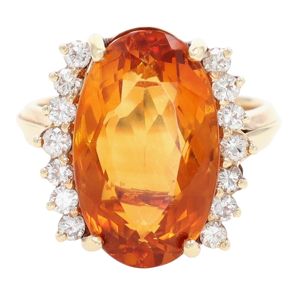 Lot 461: 14K Plumb Gold Multi-Stone Cocktail Ring Sz 7.5