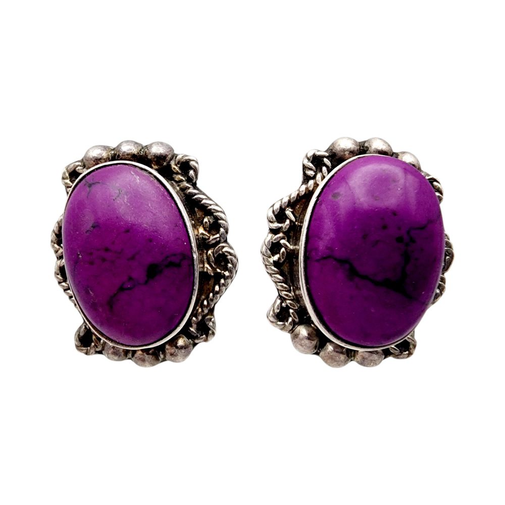 Lot 469: Mexico Sterling Purple Earrings
