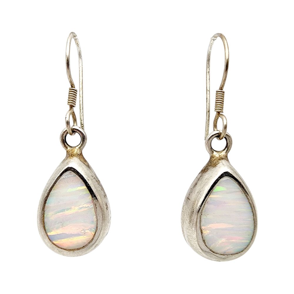 Lot 520: Mexico Sterling Opal Earrings