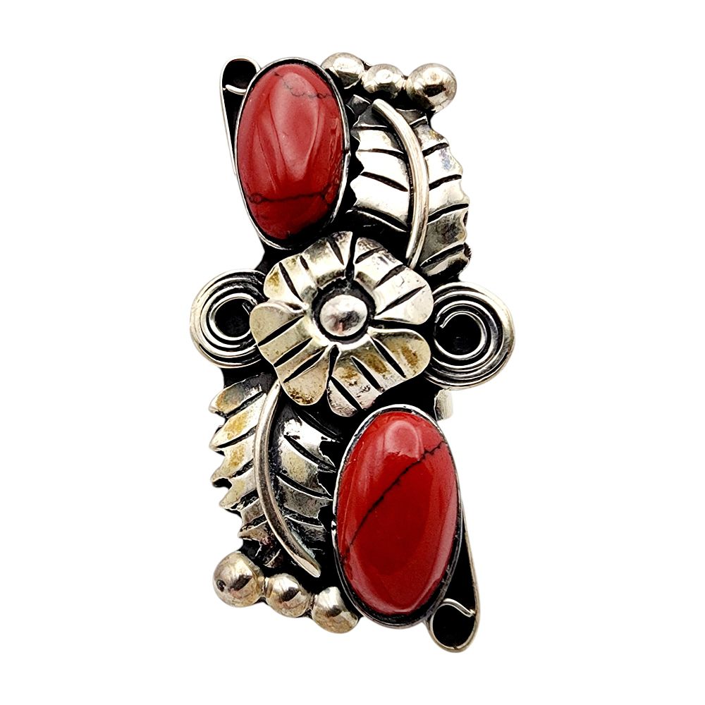 Lot 522: Esperanza Mexico Sterling Flower Adjustable Ring