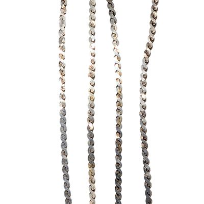 Italian Sterling Silver 1mm Flattened Twist Chain Necklace. 18in Length. Signed Italy 925. 1.9g