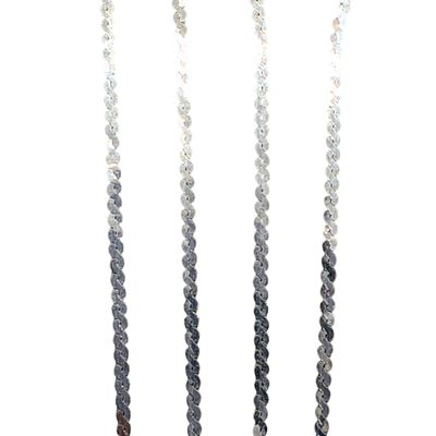Italian Sterling Silver 1mm Flattened Twist Chain Necklace. 18in Length. Signed Italy 925. 2g