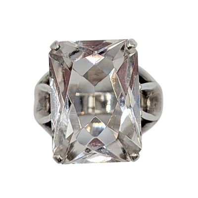Signed Sterling Silver Spinel Cocktail Ring. Signed Sterling Silver, Spinel Cocktail Ring. Size 