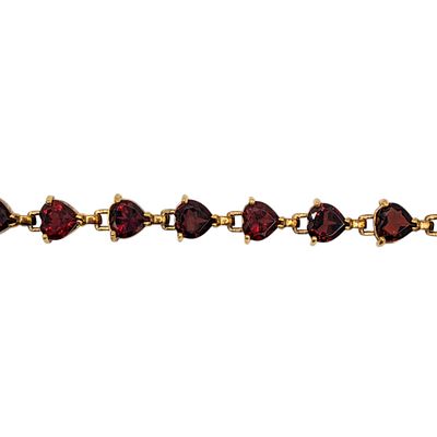 Signed Gold Over Sterling Silver Garnet Tennis Bracelet. Signed Gold Over Sterling Silver 