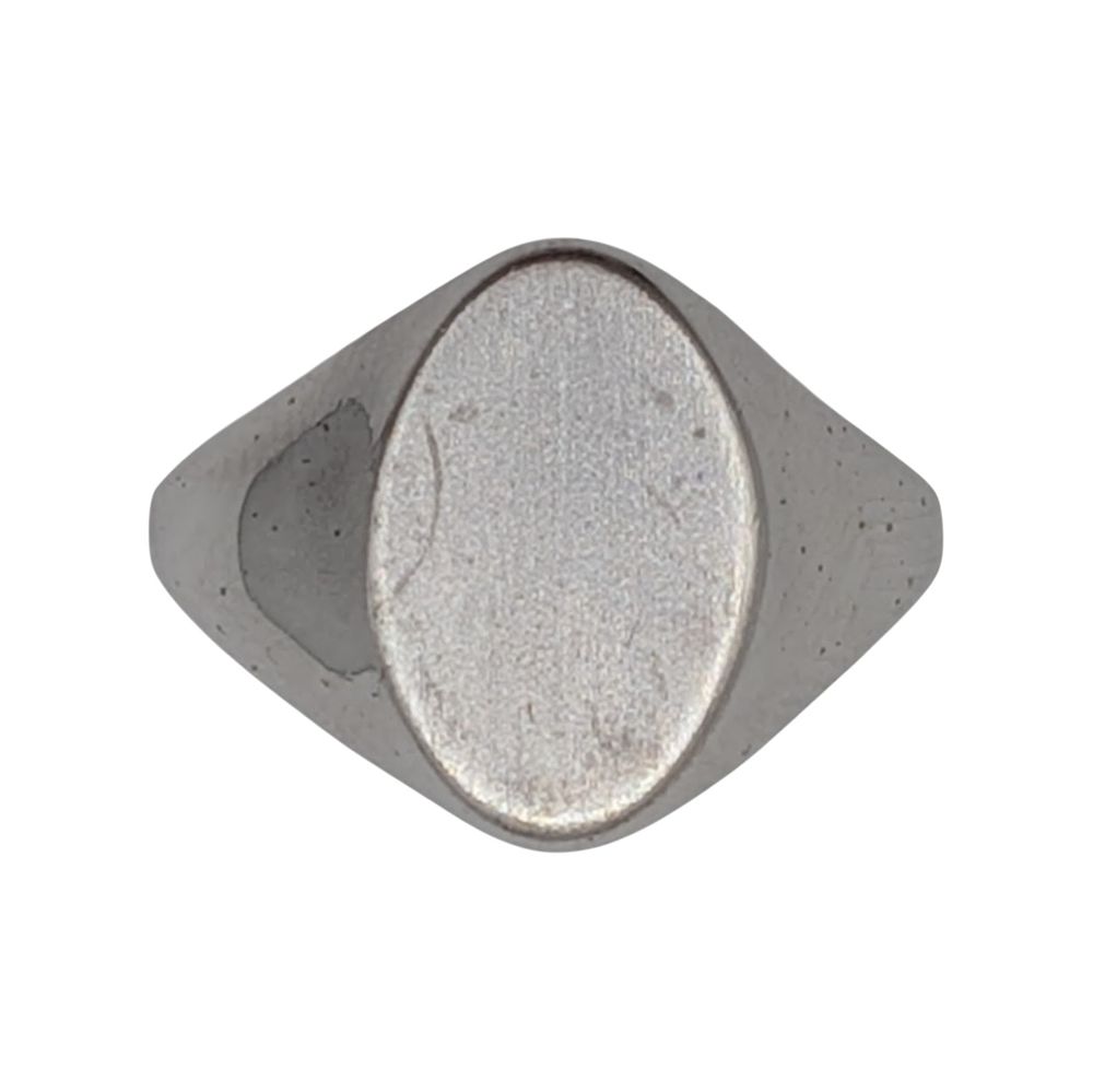 Lot 164: Signed Vintage Sterling Silver Brushed Signet Ring