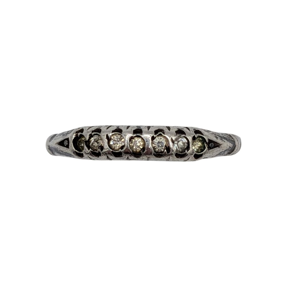 Lot 197: Vintage Sterling Silver Rhinestone Band Ring