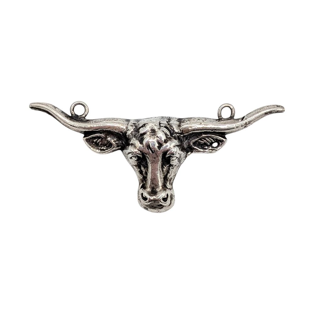 Lot 311: Sterling Silver Longhorn Bull Head Pendant