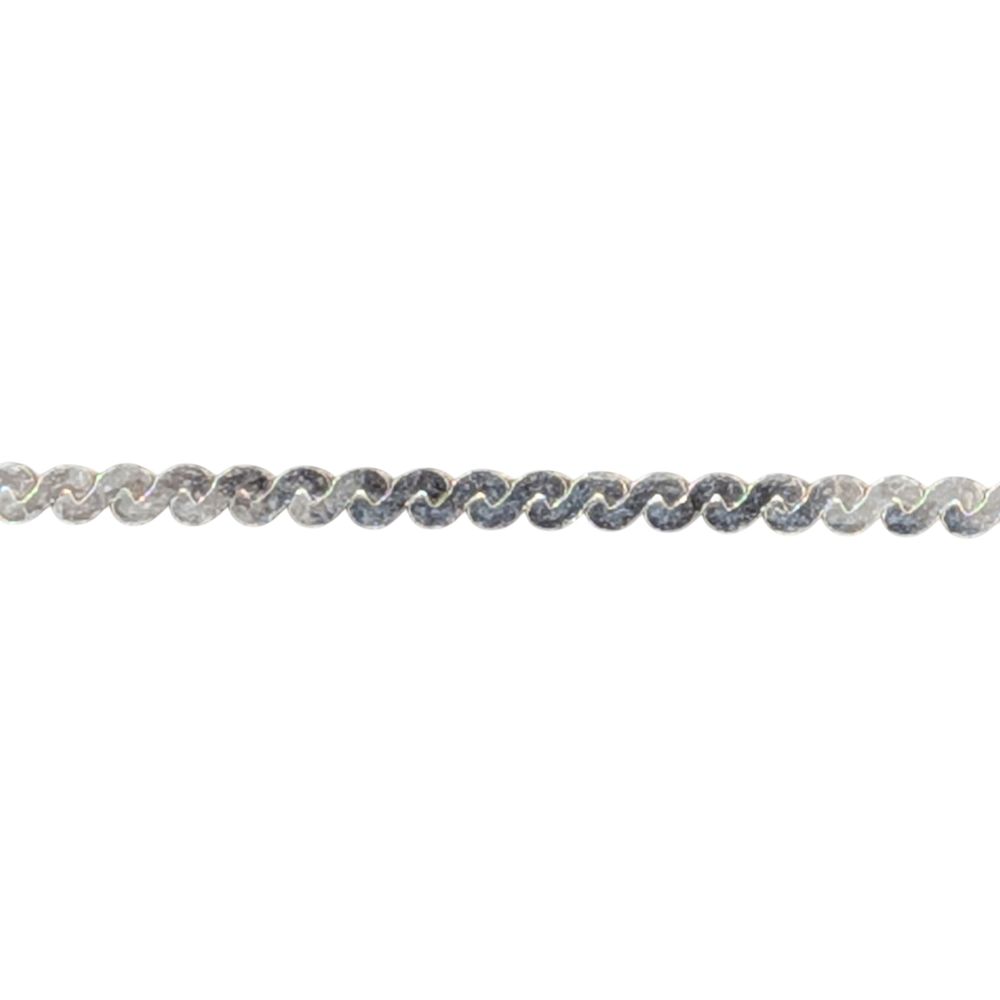 Lot 329: Signed Italian Sterling Silver 2mm Flattened Twist Chain Bracelet