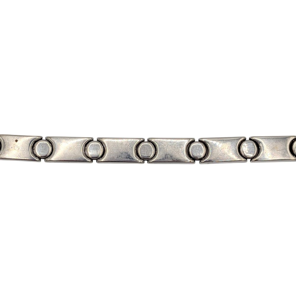 Lot 338: Milor Italian Sterling Silver 8mm Smooth Sectional Single Clasp Modern Bracelet