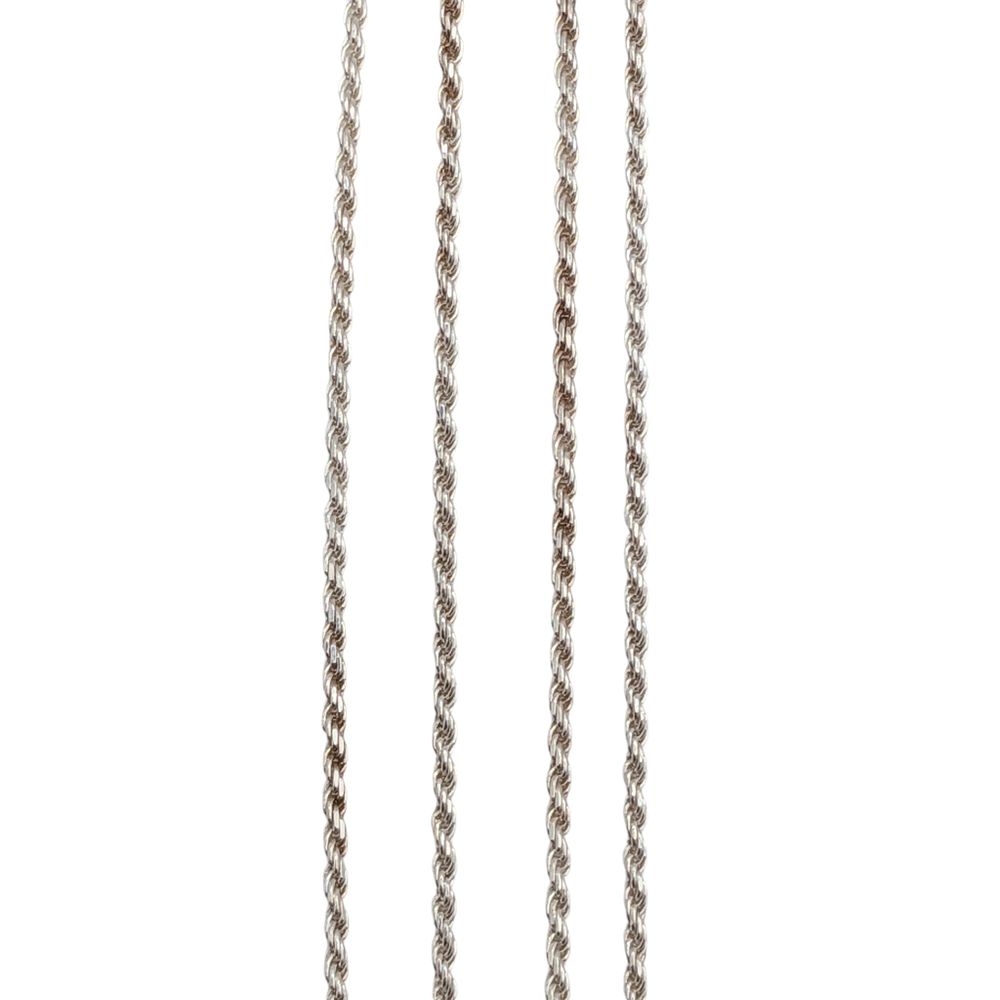 Lot 341: Signed Italian Sterling Silver 1mm Rope Chain Necklace