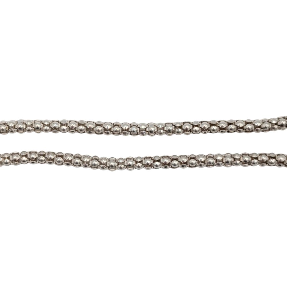 Lot 351: Signed Italian Sterling Silver 2mm Rounded Chain Bracelet