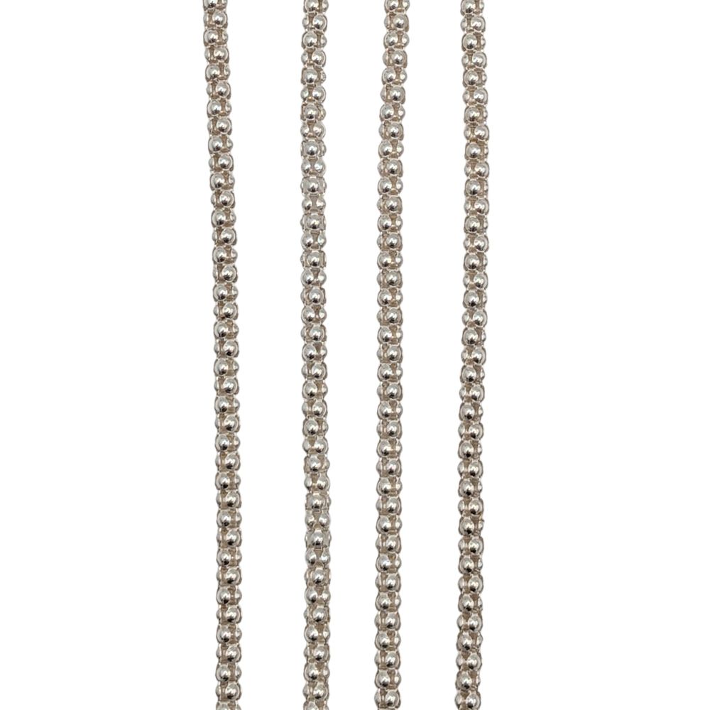 Lot 358: Signed Italian Sterling Silver 2mm Rounded Chain Necklace