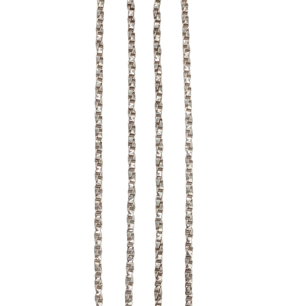 Lot 360: Italian Sterling Silver Diamond Cut Box Chain Necklace