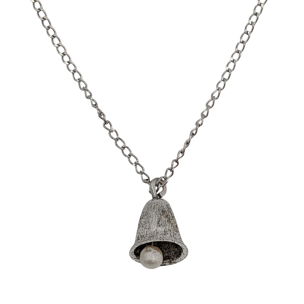 Lot 369: Sterling Silver Textured Bell Necklace