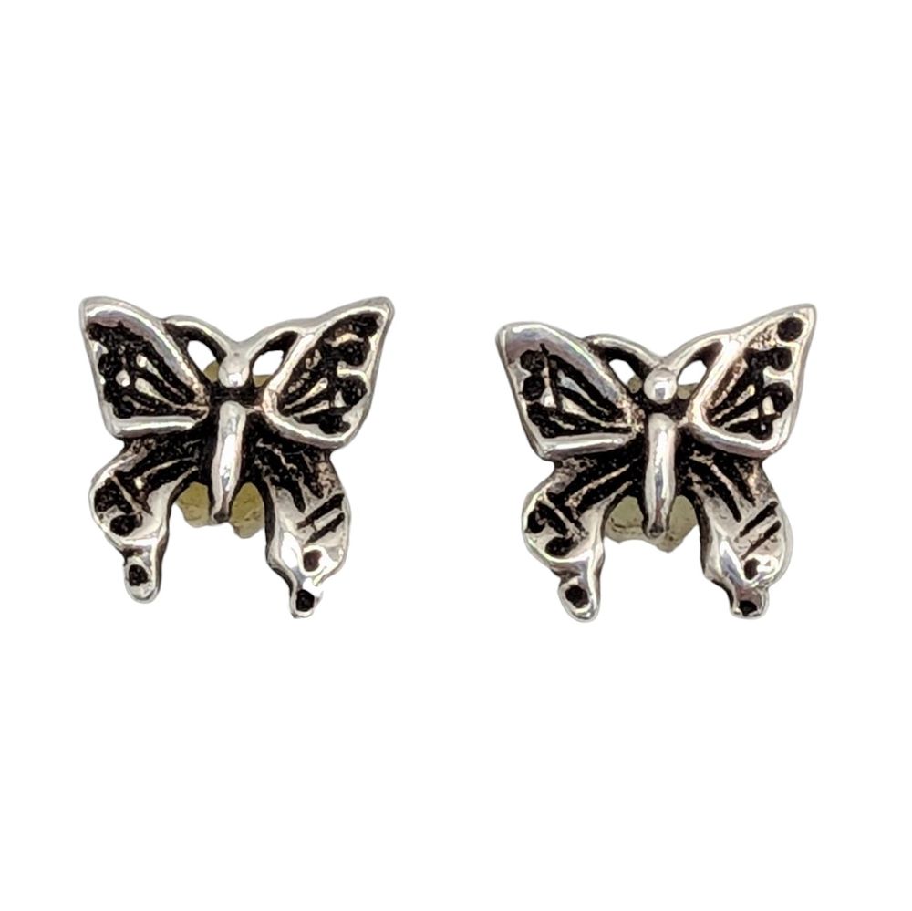 Lot 370: Sterling Silver Butterfly Stud Earrings