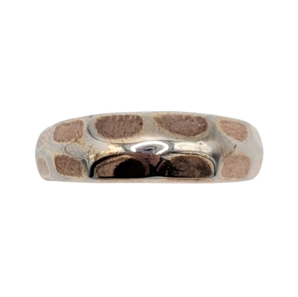 Lot 390: Signed Gold Over Silver Hammered Toe Ring