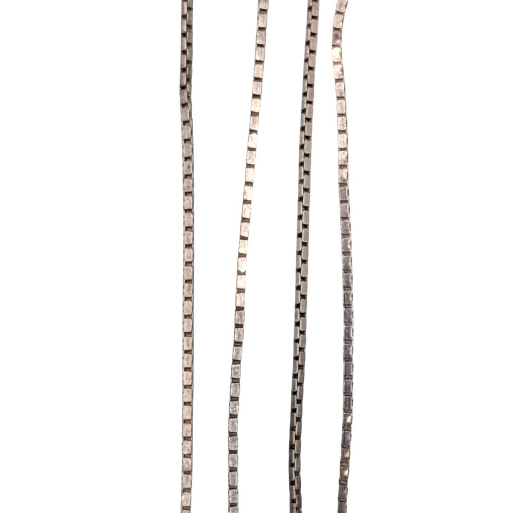 Lot 391: Signed Italian Sterling Silver Box Chain Necklace