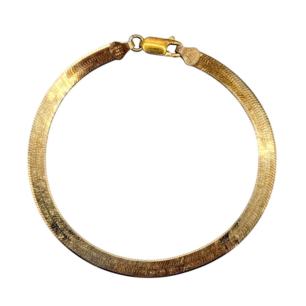 Lot 407: Milor Italian Gold Over Silver Herringbone Chain Bracelet