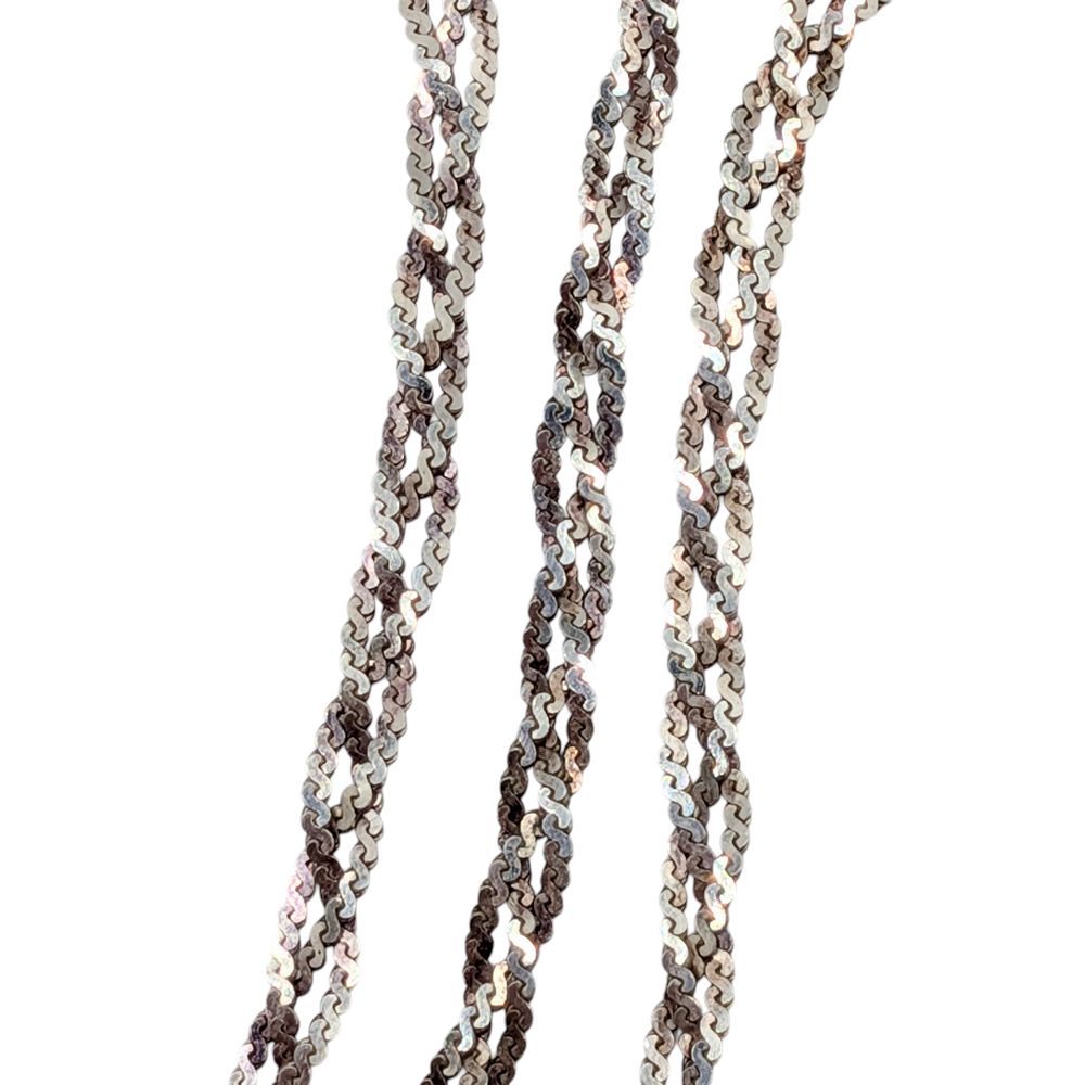 Lot 408: Signed Italian Sterling Silver Braided Chain Necklace