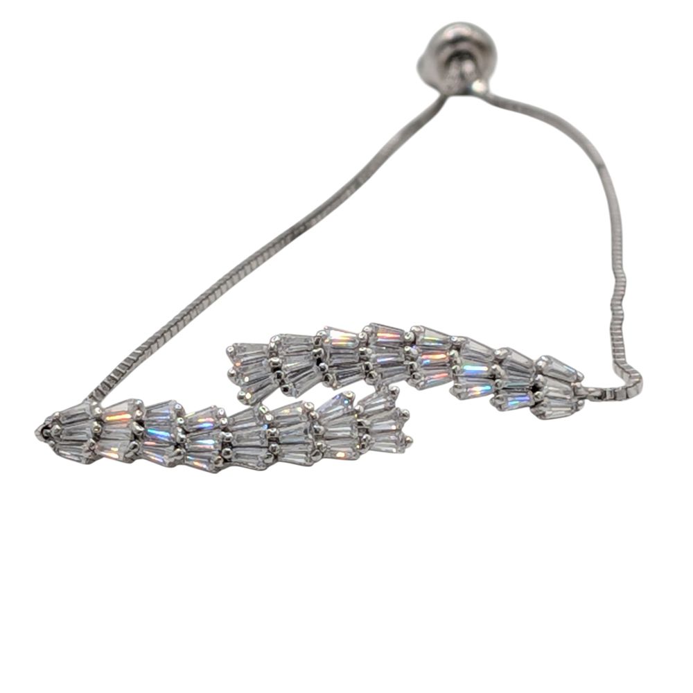 Lot 418: Signed Sterling Silver CZ Bolo Bracelet