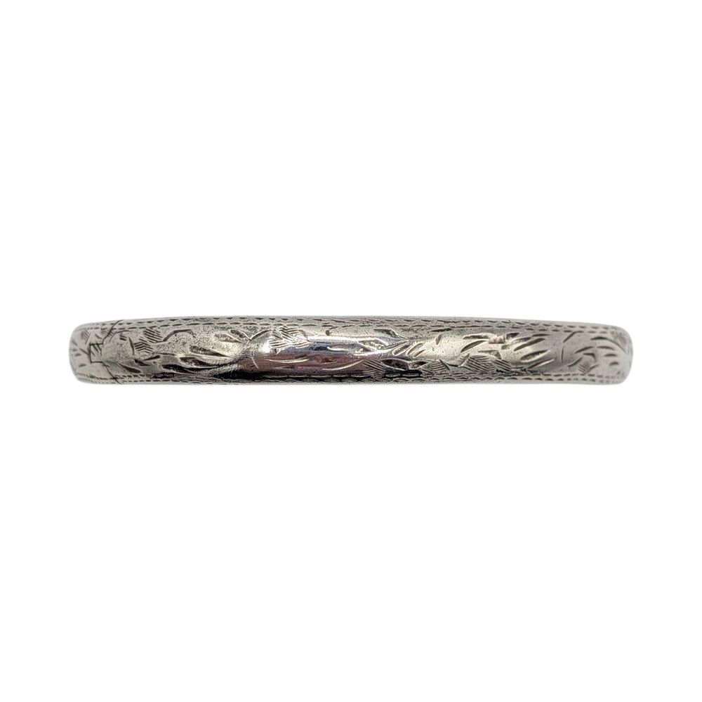 Lot 420: Signed Sterling Silver Engraved Hinged Bangle Bracelet