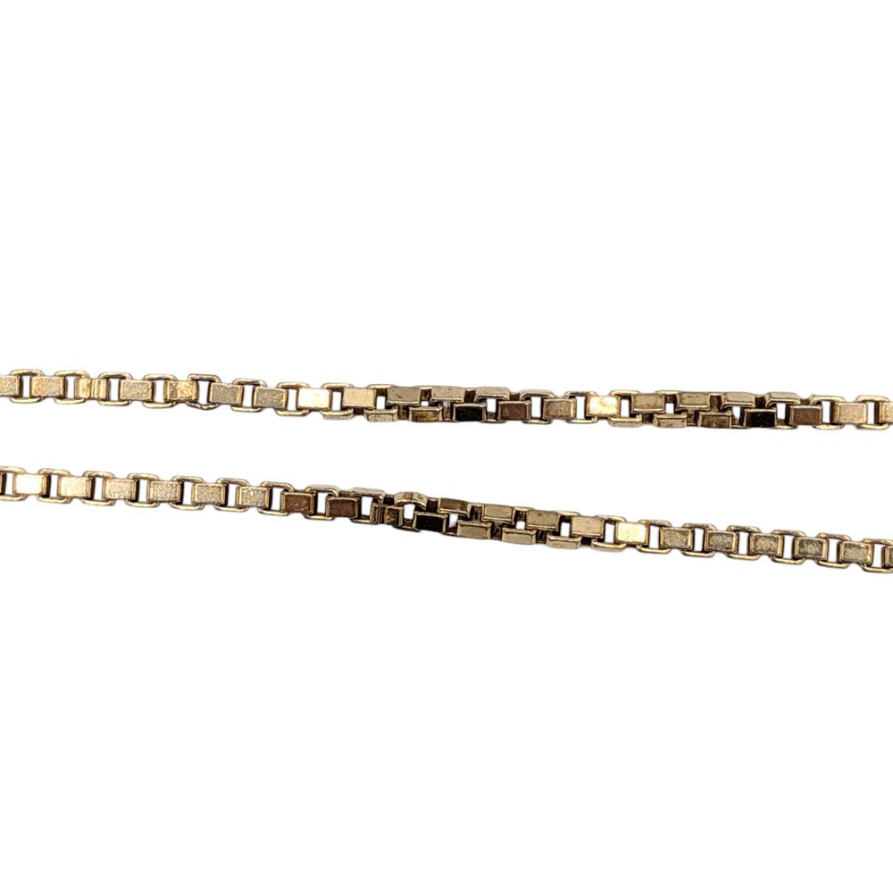 Lot 433: Signed Italian Gold Over Silver Box Chain Bracelet
