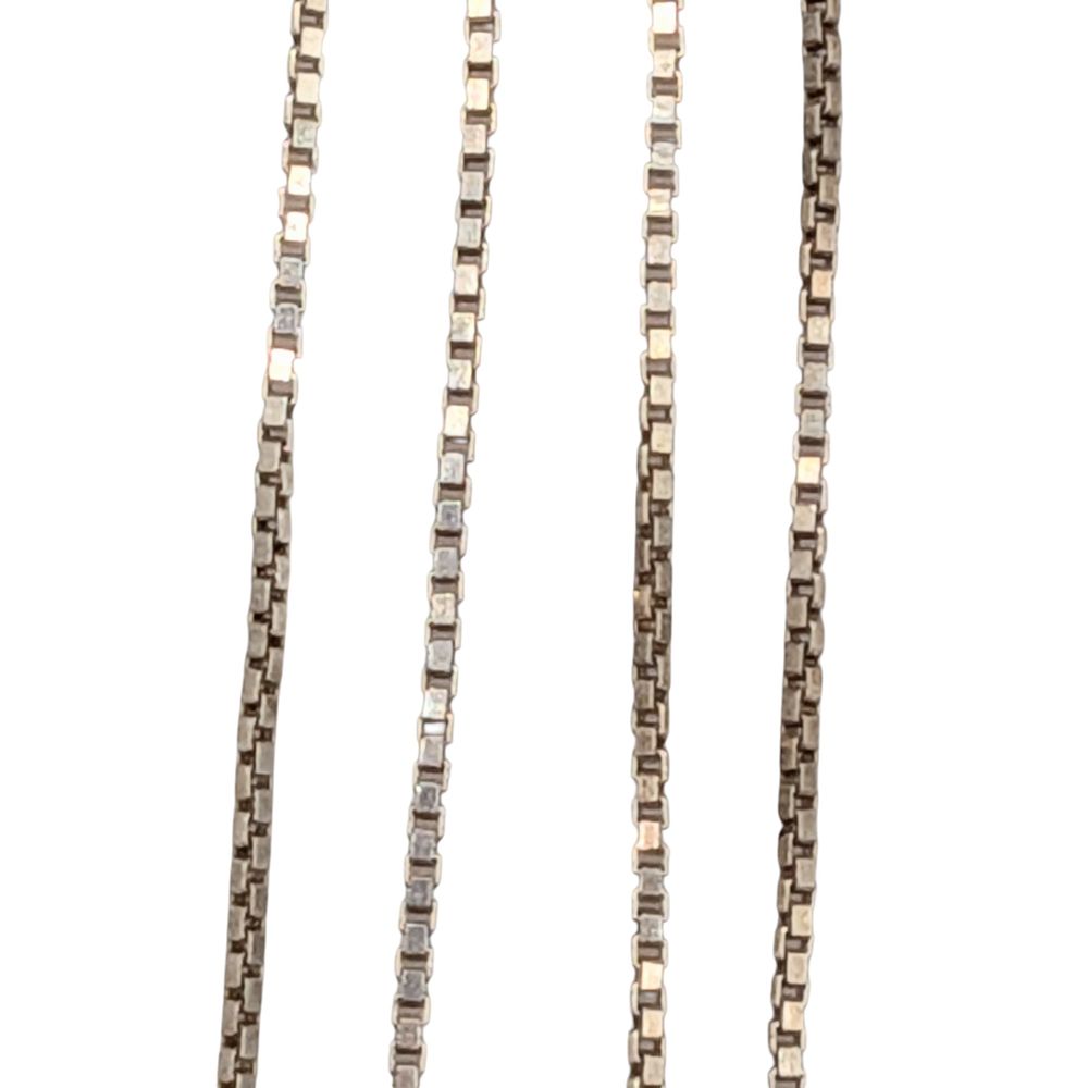 Lot 458: Signed Italian Sterling Silver Box Chain Necklace