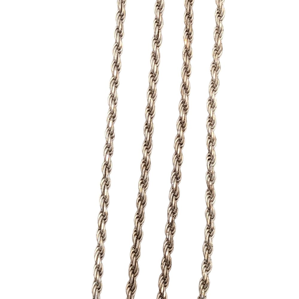 Lot 524: Italian Sterling Silver 1mm Rope Chain Necklace