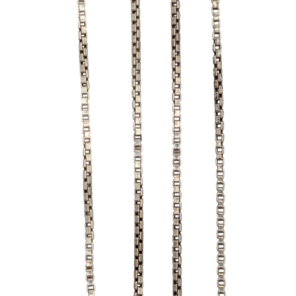 Lot 532: Signed Italian Sterling Silver 1mm Box Chain Necklace