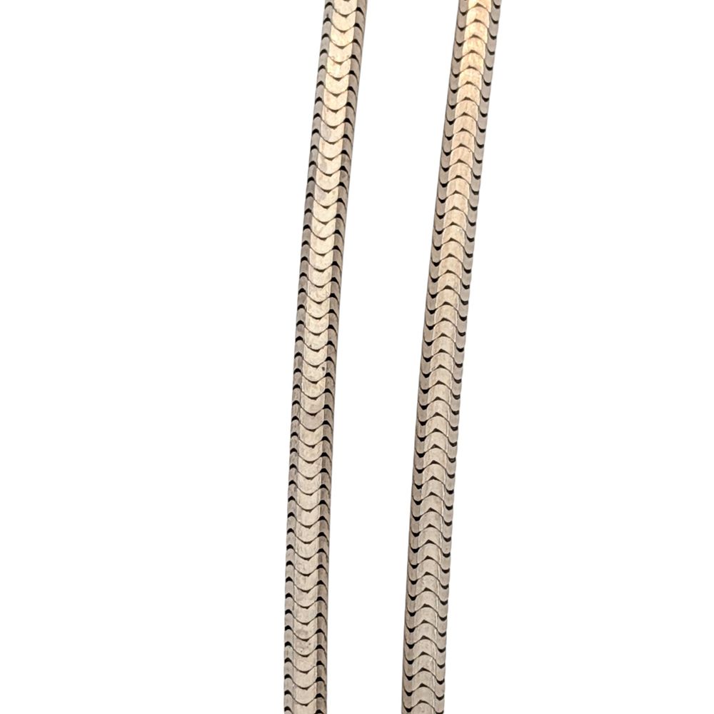 Lot 542: Signed Sterling Silver 3mm Hexagonal Snake Chain Necklace