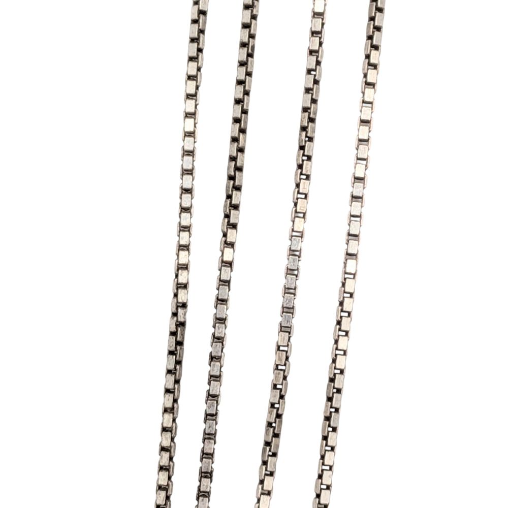 Lot 552: Signed Italian Sterling Silver 1mm Box Chain Necklace