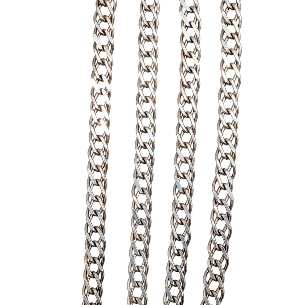 Lot 585: Milor Italian Sterling Silver 4mm Curb Chain Necklace