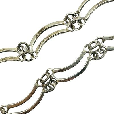 B-95 Taxco Sterling Scalloped Linked Necklace. b-95 Taxco Sterling scalloped linked necklace. 22.20g