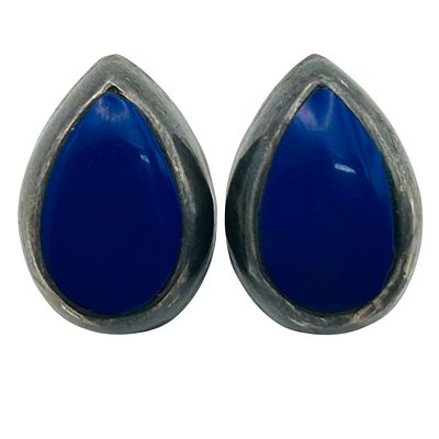 TD-85 Taxco Sterling Lapis Lazuli Stud Earrings. TD-85 Taxco Sterling lapis lazuli stud earrings 