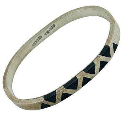 TM-168 Taxco Sterling Inlay Bangle Bracelet. TM-168 Taxco Sterling inlay bangle bracelet. 19.30g