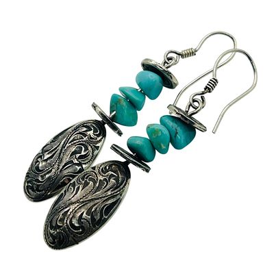 Vogt Mexico Turquoise Hook Back Earrings. Vogt Mexico turquoise hook back earrings. 9.50g