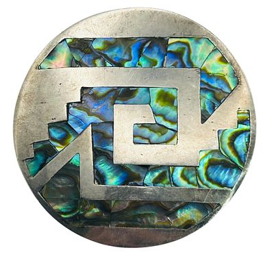Mexico Sterling Abalone Pendant Or Brooch. Mexico Sterling abalone pendant or brooch. 13.00g