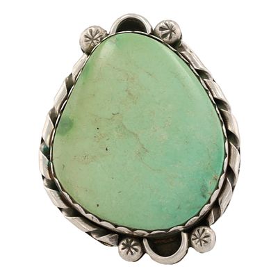 Vintage Navajo Sterling Turquoise Ring Sz 8.5, 17g