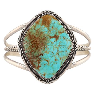 Vintage Navajo Sterling Turquoise Cuff Bracelet 38g