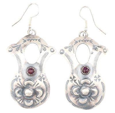 Tim Yazzie Navajo Sterling Spiny Oyster Earrings. Tim Yazzie Navajo Sterling Spiny Oyster Hook 