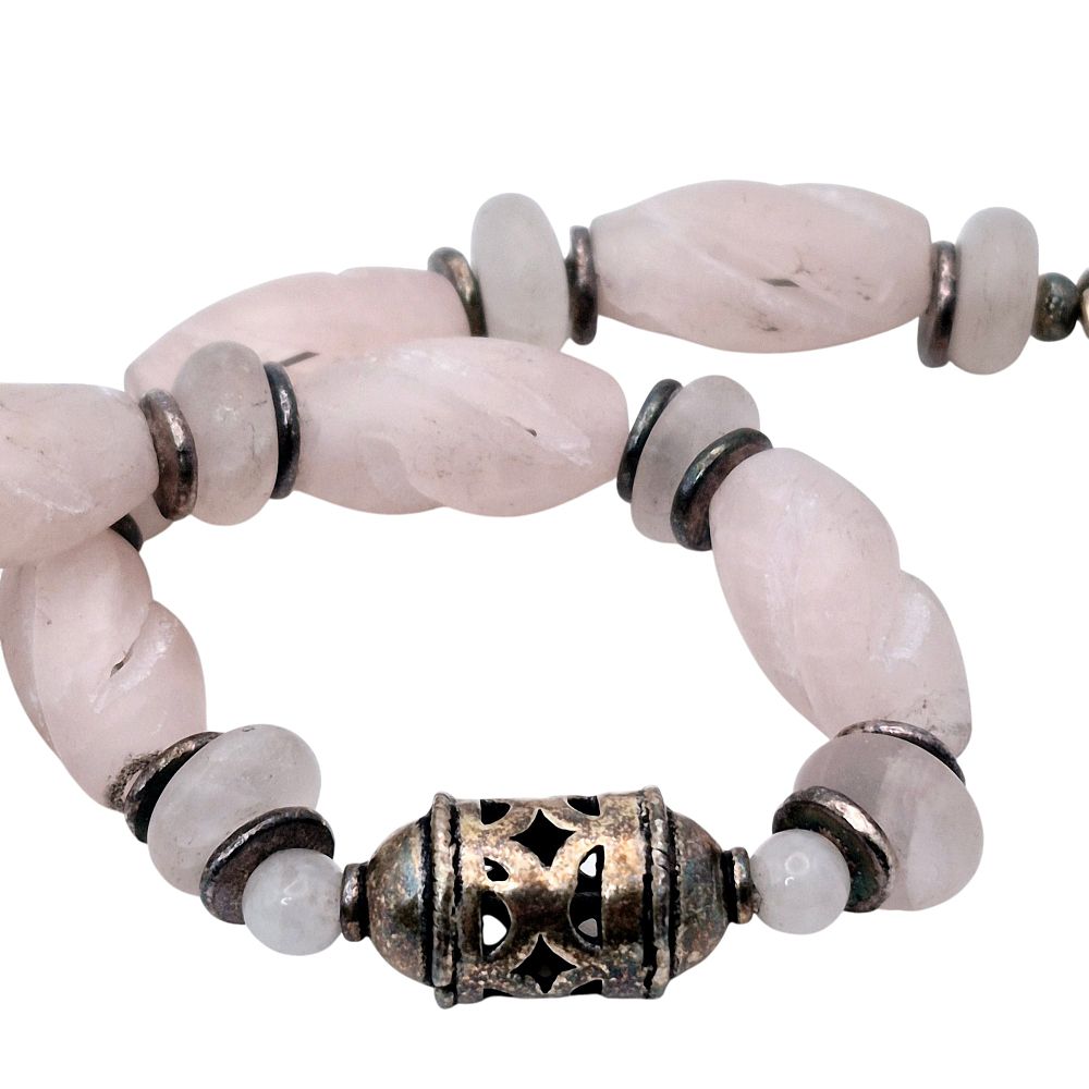 Lot 152: Sterling Rose Quartz Bracelet