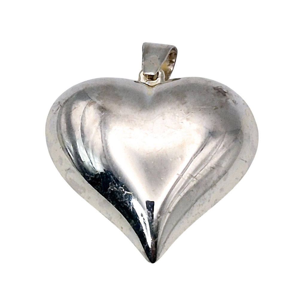 Lot 159: FAS Sterling Puffy Heart Pendant