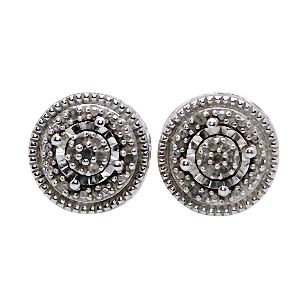 Lot 163: SK9 Sterling Diamond Accent Stud Earrings